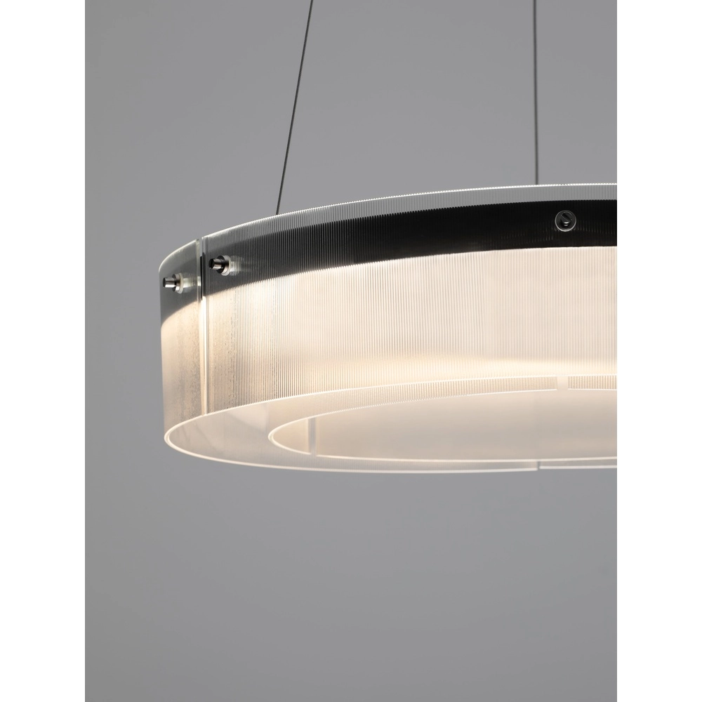 Design hanglamp Pauline zwart met glas Ø 55cm Lyora 5212017445377