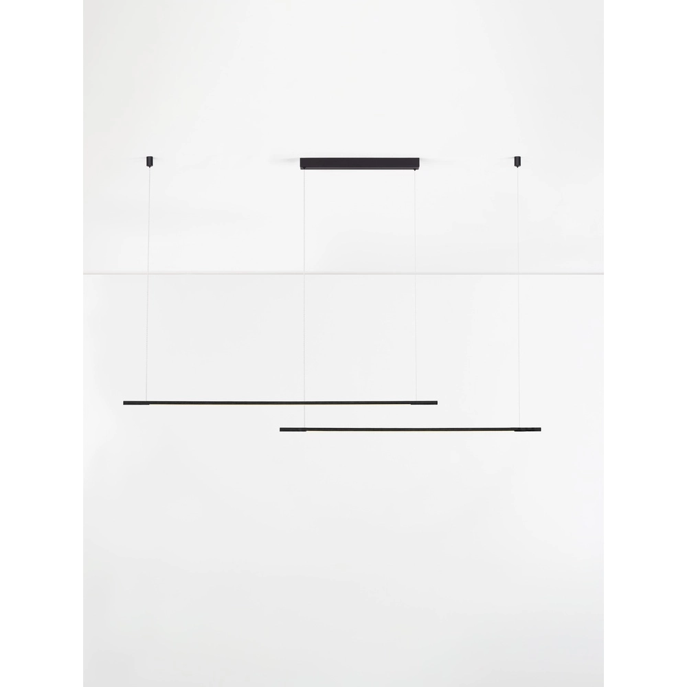 Strakke hanglamp Brillia zwart 161cm