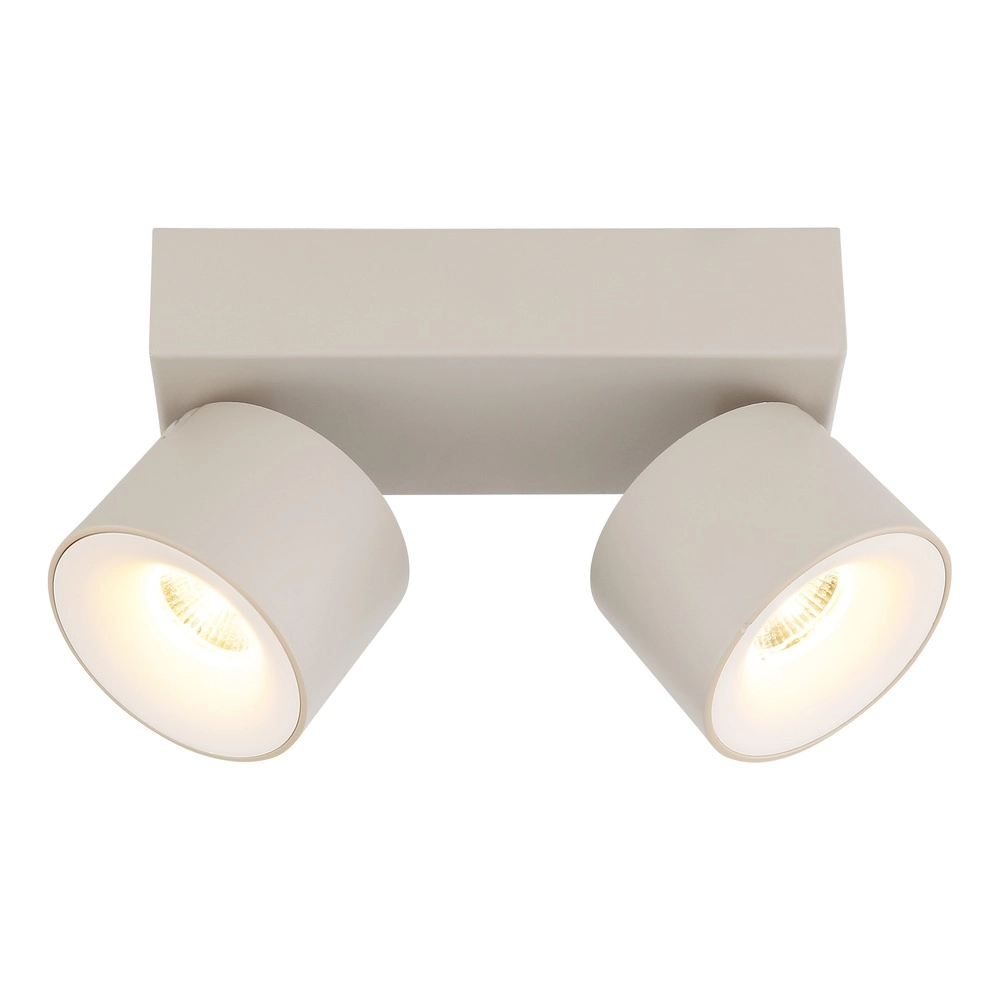 2-lichts plafondspot Rae zand bruin Globo 9007371578863