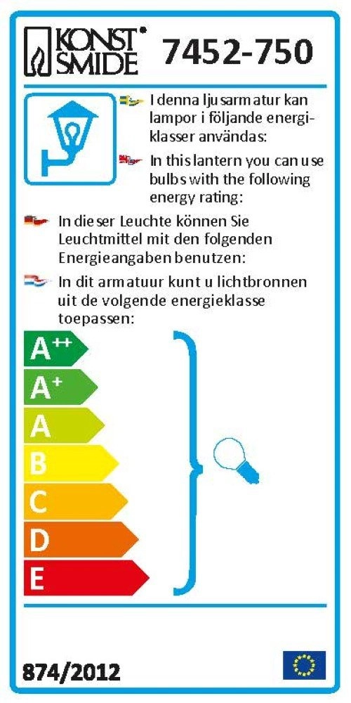 Tuinlampen 12 volt Amalfi (3x) 75cm antraciet KonstSmide 7318307452754