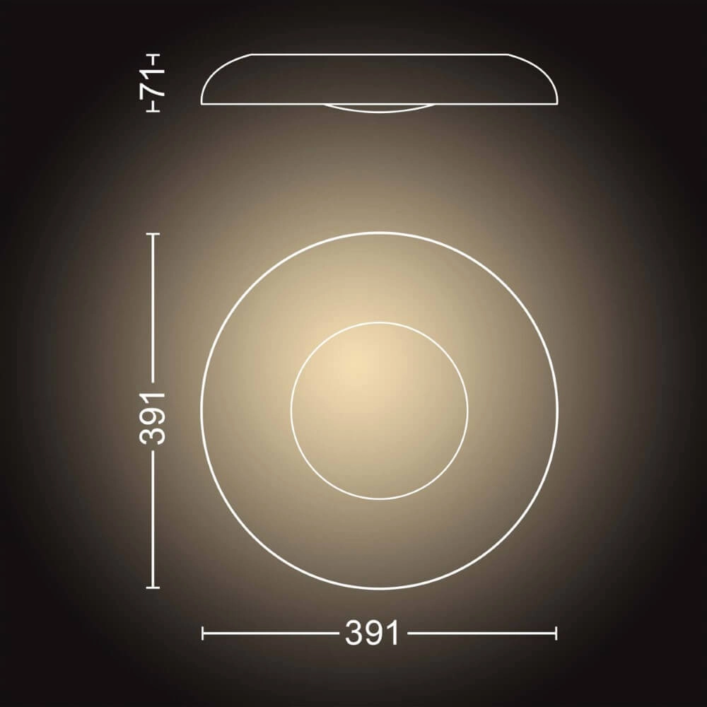 Plafondlamp Hue Still - White Ambiance Ø 39,1cm zwart Philips 8719514341357