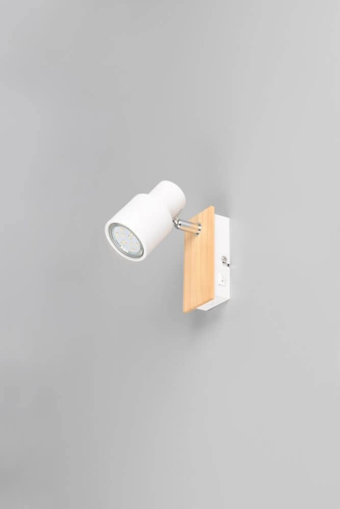 Design wandlamp Pierre wit met hout Trio 4017807638141