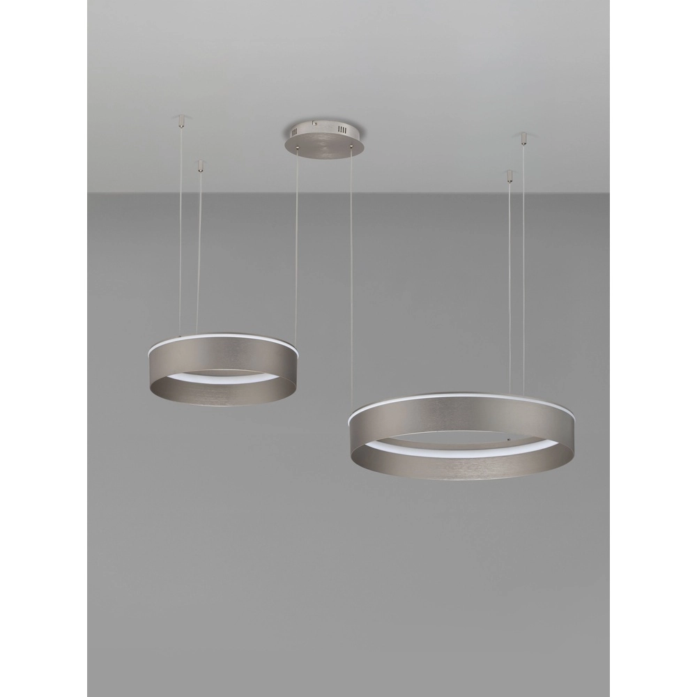 Moderne hanglamp Olivia dubbel nikkel Lyora 5212017494276