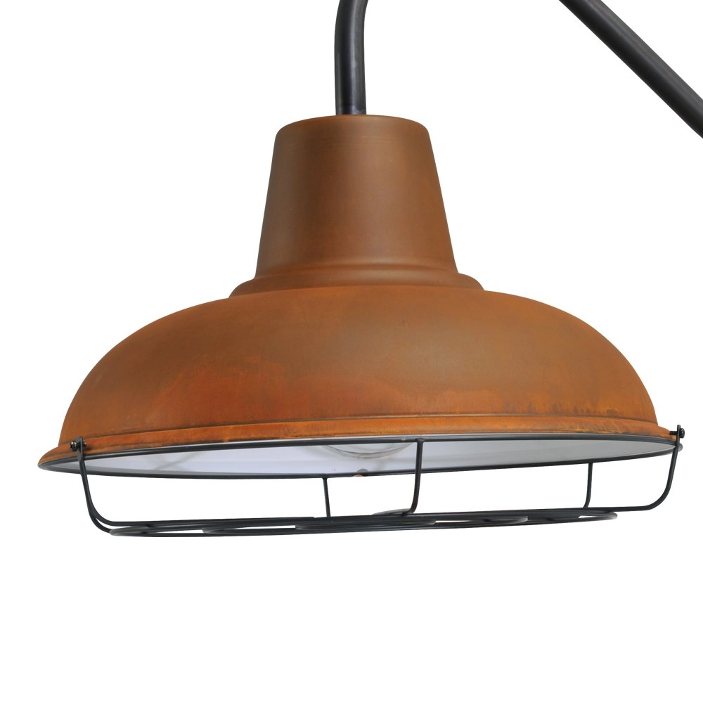 Roestbruine industrie wandlamp Industria Grid 73cm roestbruin met zwart Masterlight 8718121233284