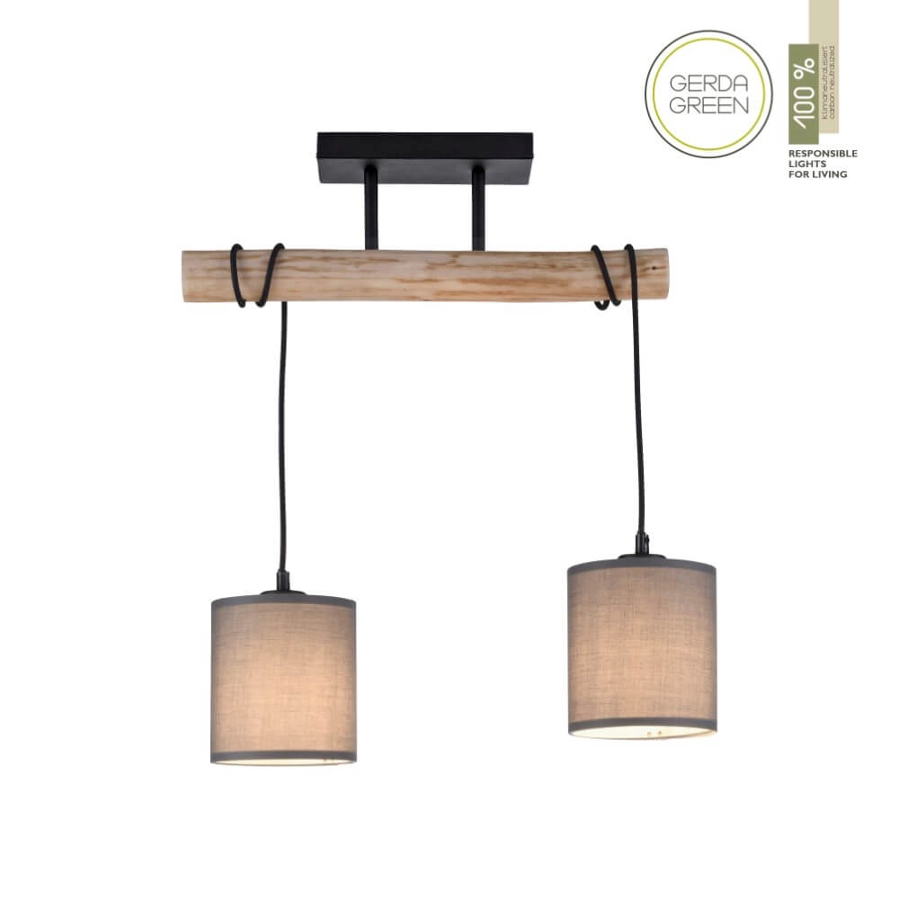 Landelijke plafondlamp Green Tribu taupe Just Light 4043689995164