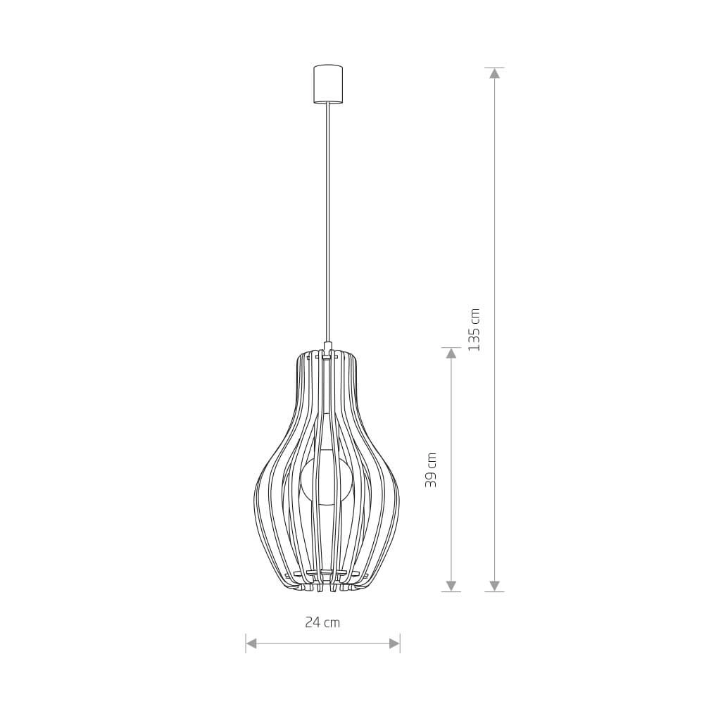 Houten hanglamp Ika Ø 24cm Lyora 5903139417198
