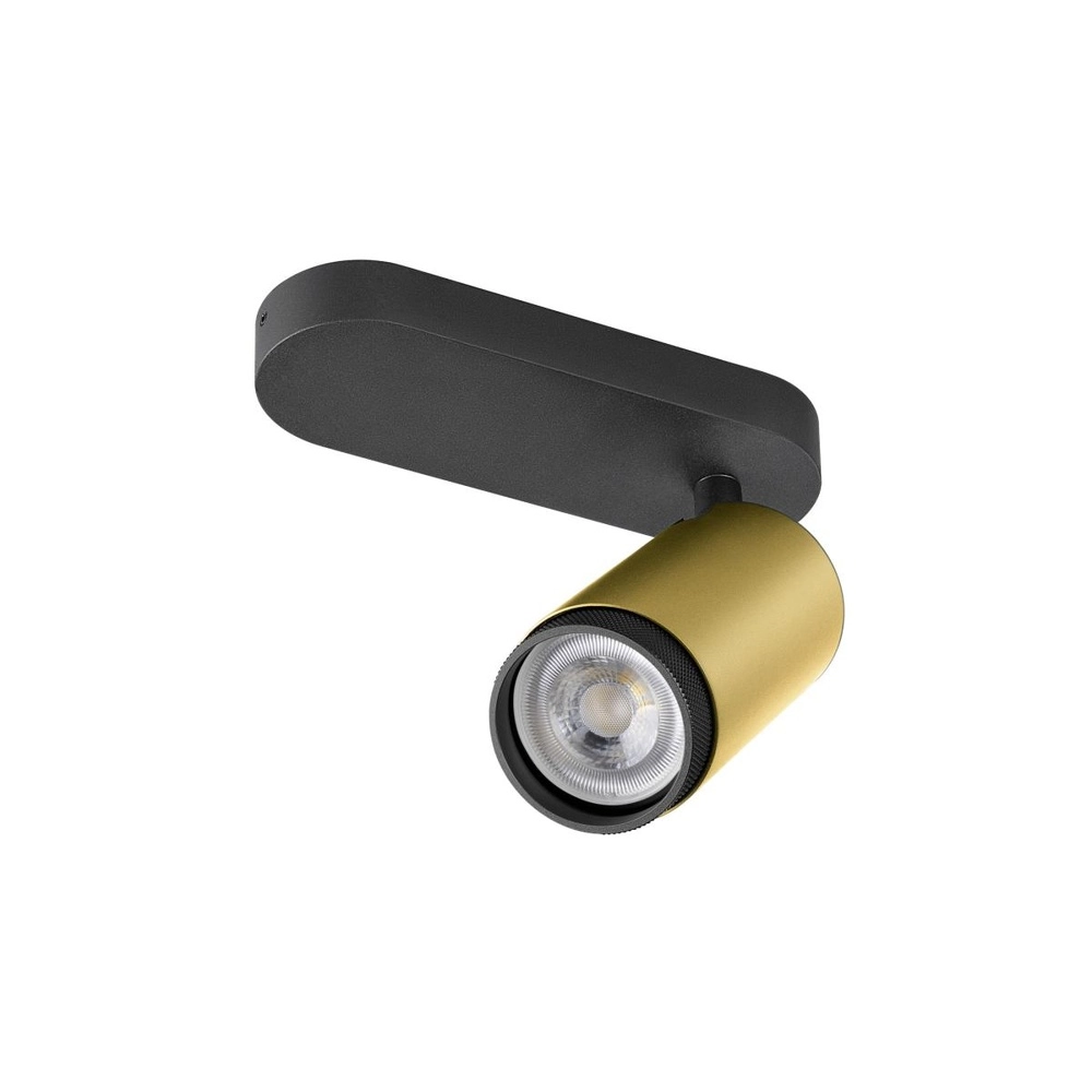 Opbouwspot Grip! L goud met zwarte ring SLV 4024163304412