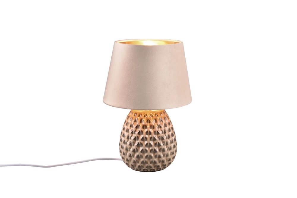 Bruine tafellamp Ariana met taupe kap M Trio 4017807574685