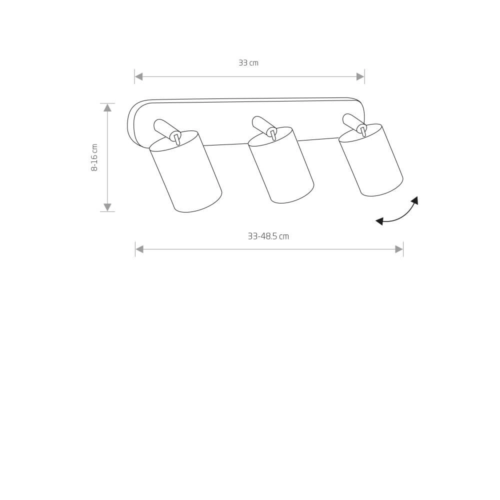 3-lichts opbouwspot Eye goud met zwart Lyora 5903139881890