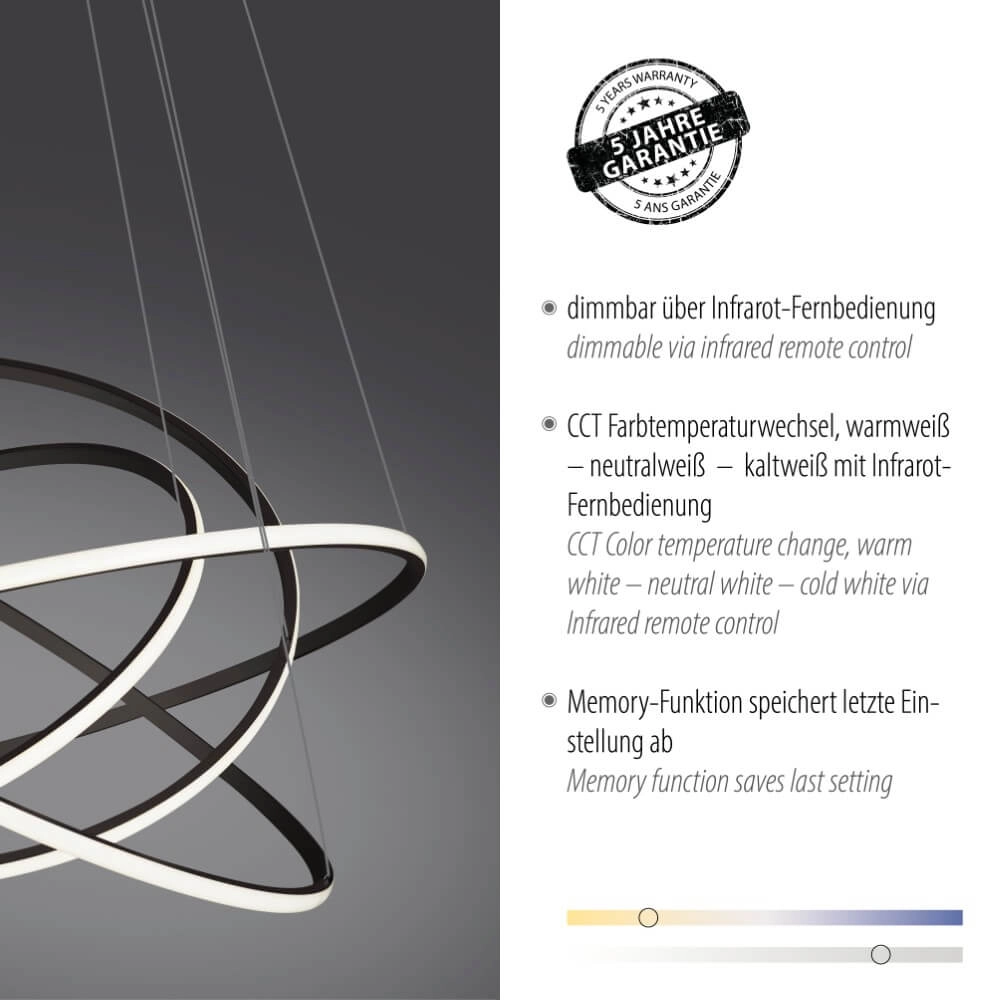 Moderne hanglamp Tessara antraciet Paul Neuhaus 4012248372654