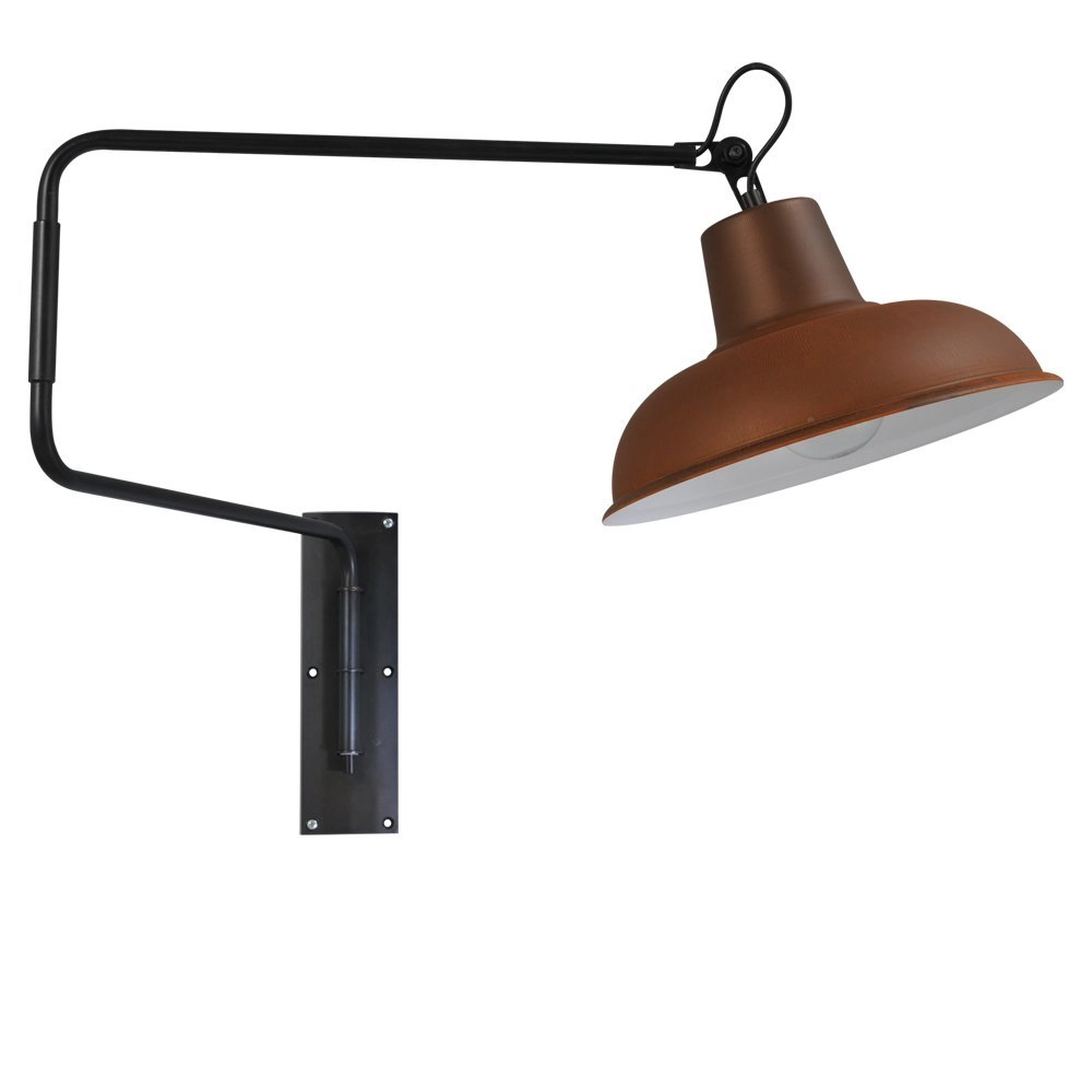 Roestbruine wandleeslamp Industria 123cm roestbruin met zwart Masterlight 8718121235745