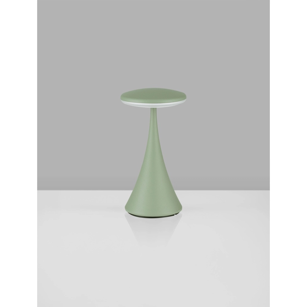 Table lamp Elbo olive green with USB Lyora 5212017476951