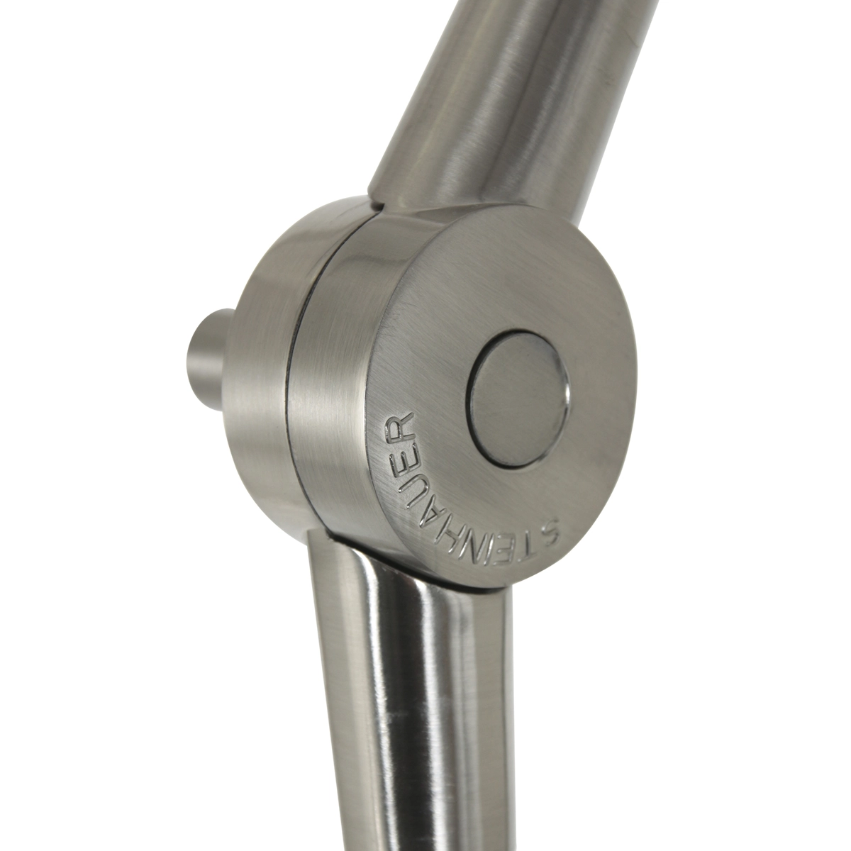 Vloer Leeslamp Prestige Chic RVS met 40cm wit linnen kap Steinhauer 8712746145724