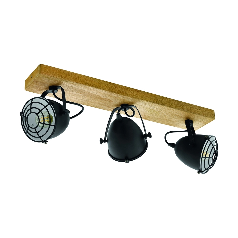 Plafondlamp Gatebeck hout 3-lichts