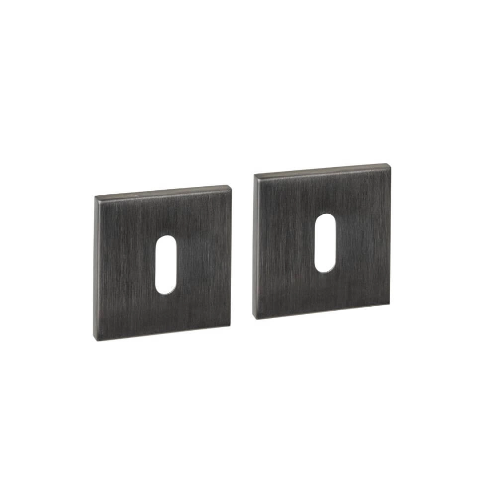 Set van 2 sleutelrozetten Tira vierkant antraciet 53x53mm