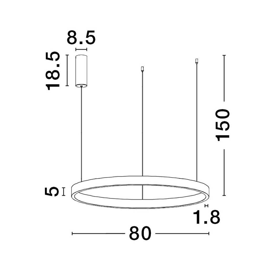 Design hanglamp Elowen wit Ø 80cm Lyora 5212017439086