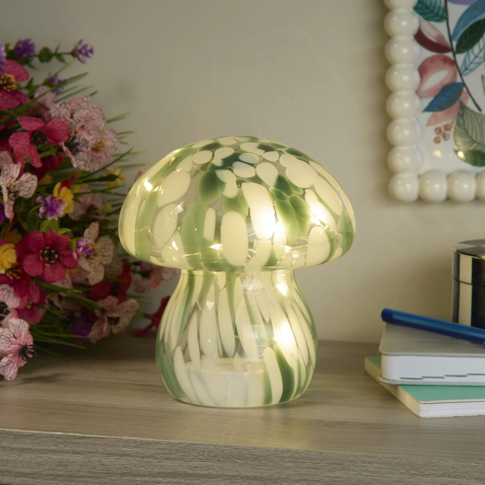 Tafellamp Amelia paddenstoel groen Searchlight 5053423306117