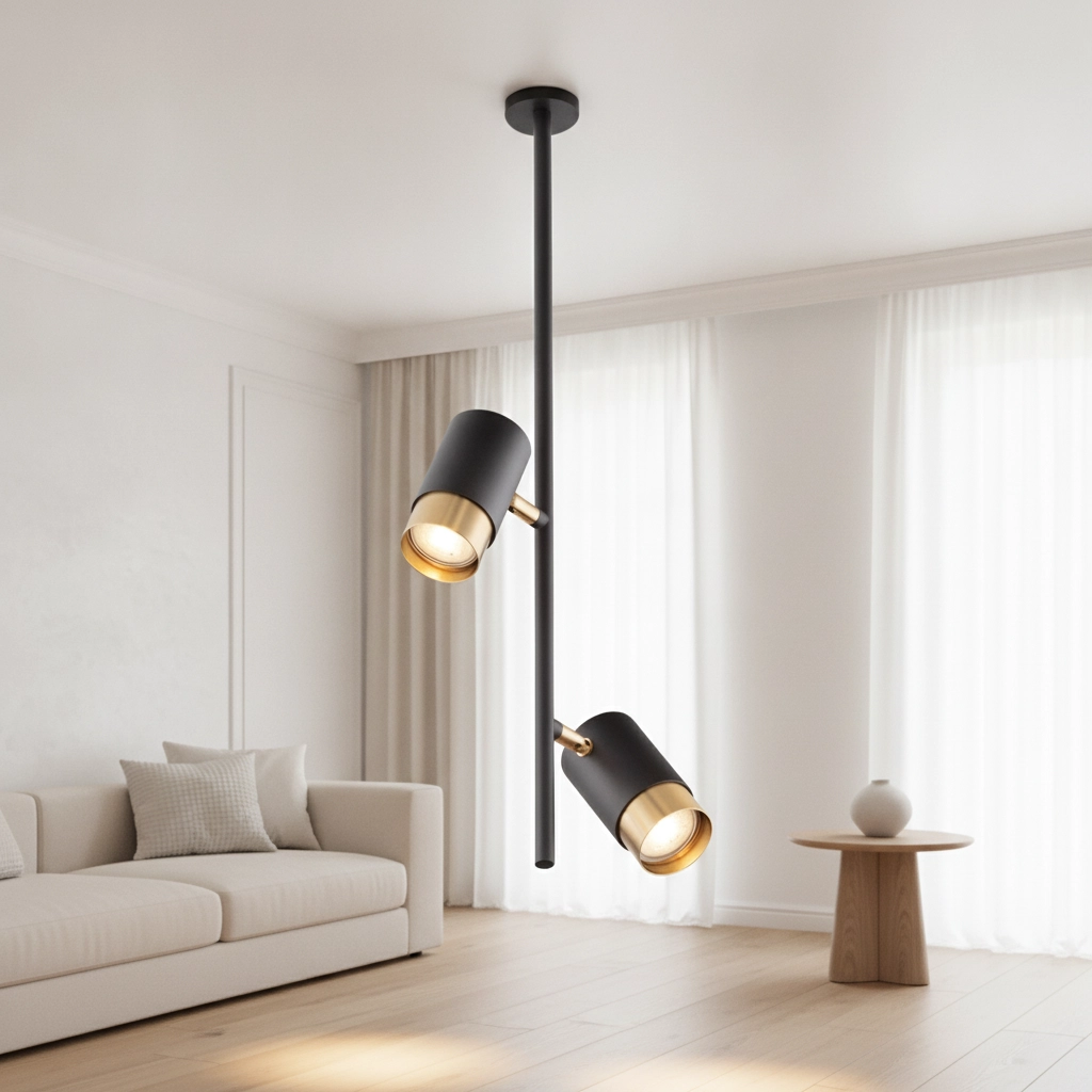Plafondlamp Pongo inbouw dubbel zwart en goud