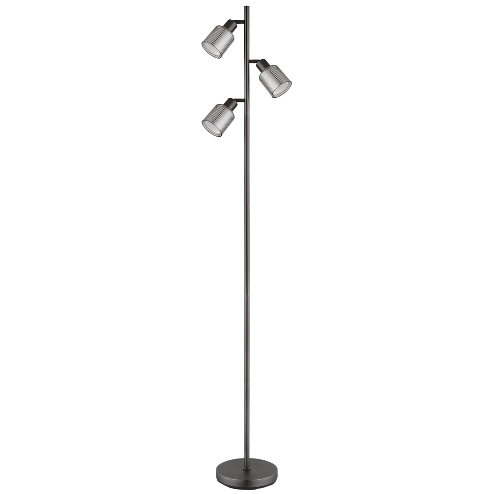 Design vloerlamp Villegas 3-lichts gunmetal Globo 9007371569953