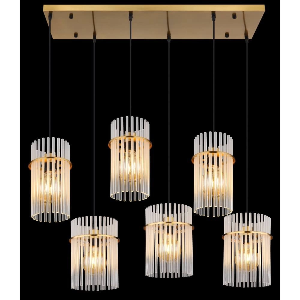 Gouden hanglamp Gorley met glas 6-lichts Globo 9007371462957