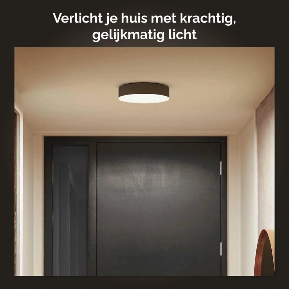 Plafondlamp Hue Enrave M - White Ambiance Ø 38,1cm zwart Philips 8718696176443