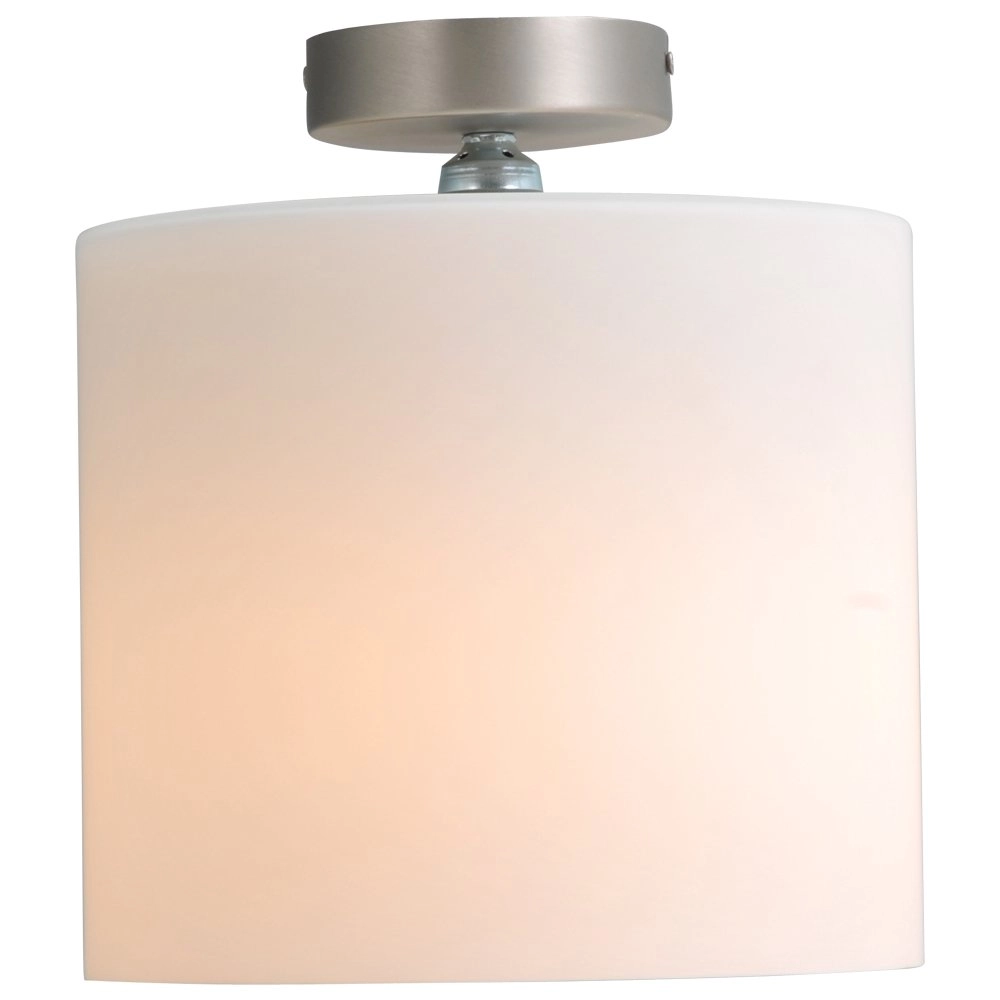 Plafondlamp Cilindra 25cm wit met metaalgrijs Plafondlamp Cilindra 25cm wit met metaalgrijs