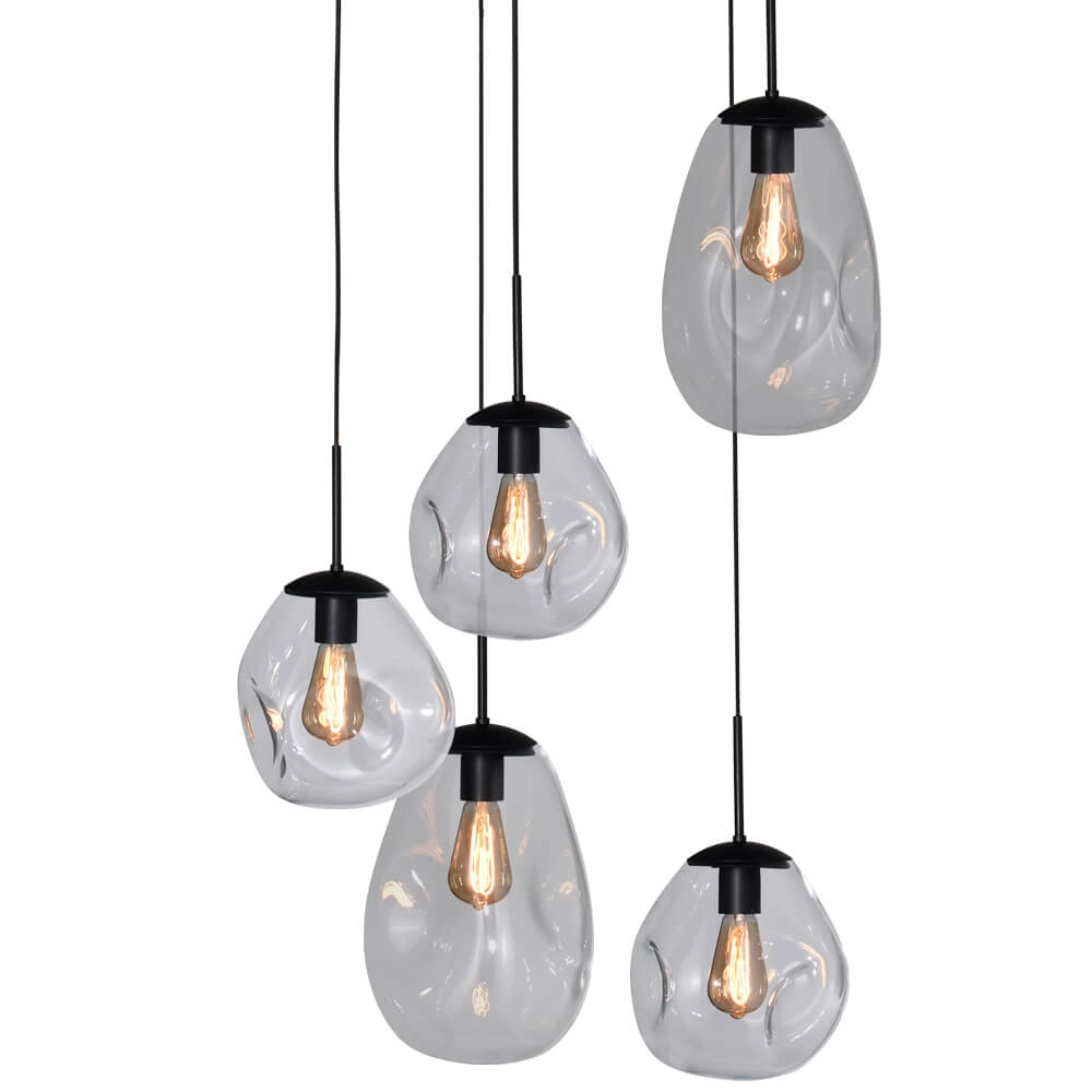 Vide hanglamp Lava 5x helder glas Masterlight 8718121286525