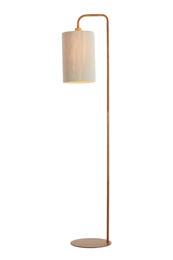 Vloerlamp Donio lichte hout print
