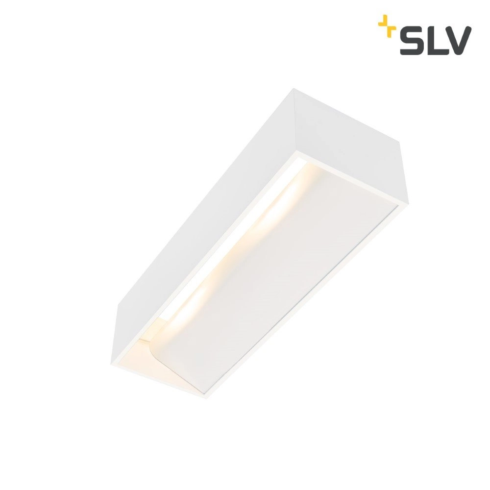 Witte wandspot Logs In L met led SLV 4024163231237