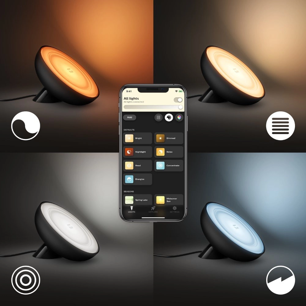 Zwarte uplight Hue Bloom Philips 8718699771126