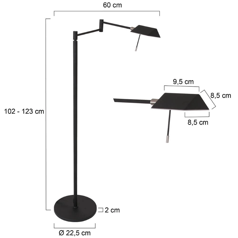Zwarte leeslamp Retina met led Steinhauer 8712746135695
