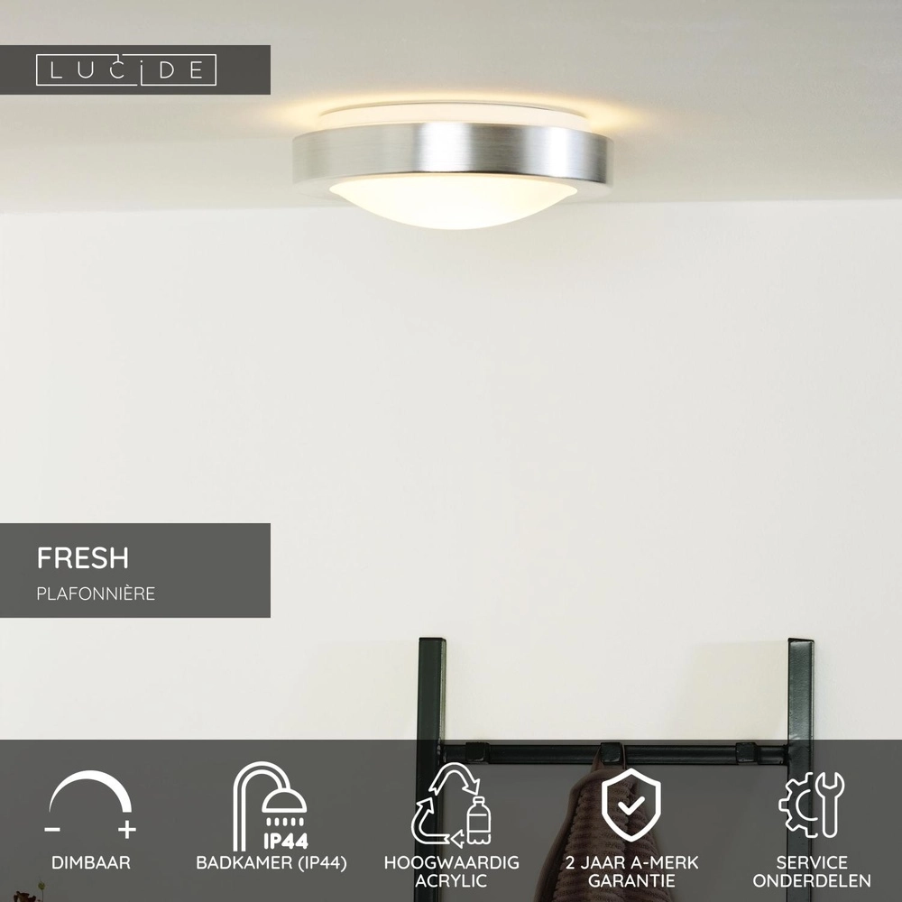 Plafonniere Fresh Ø 27cm chroom Lucide 5411212790514