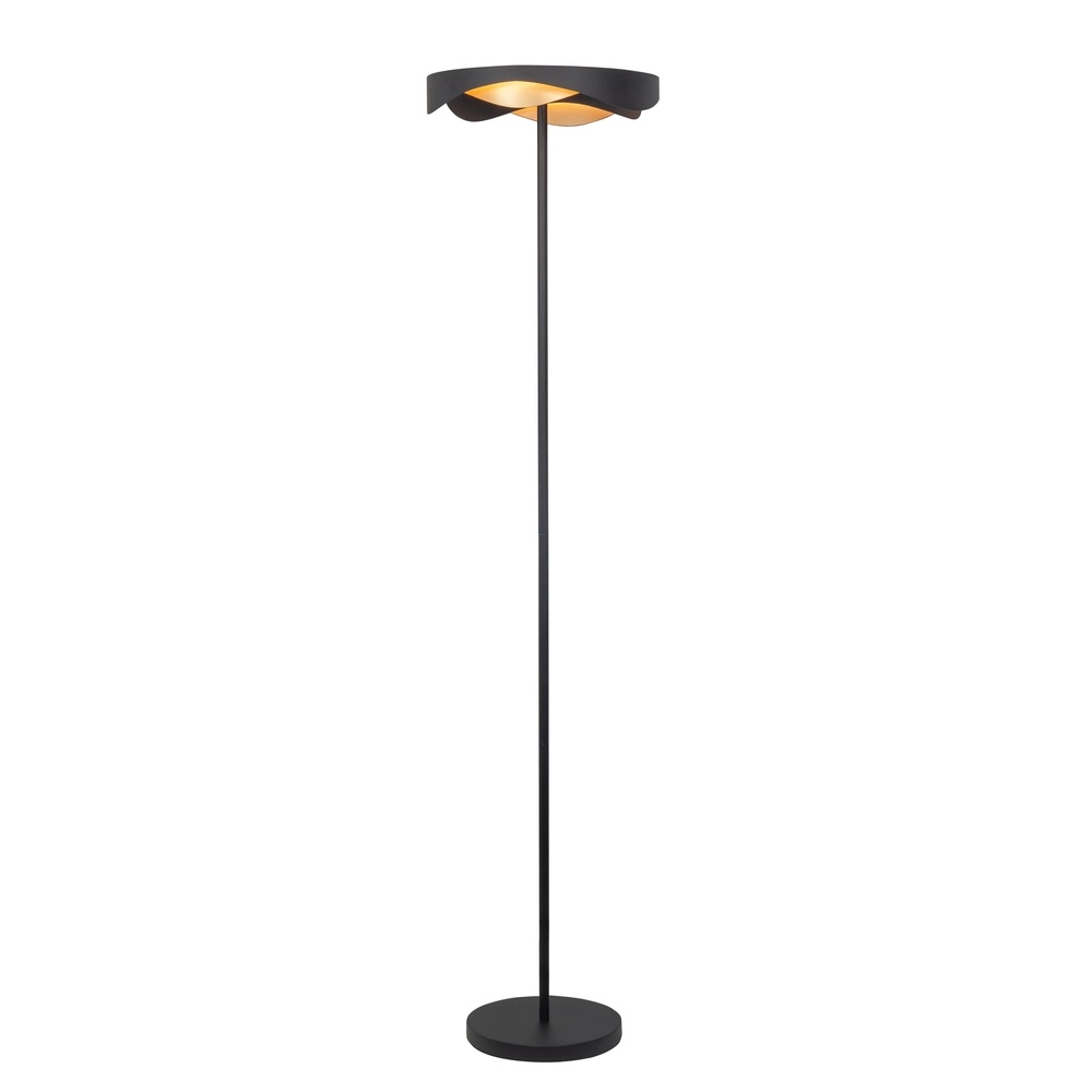 Design vloerlamp Ascoli zwart met goud Ø 36cm