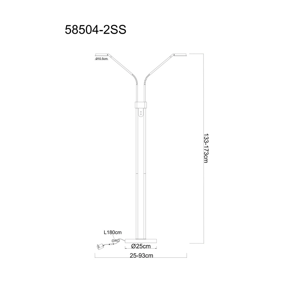 Leeslamp dubbel Silvio zwart Globo 9007371580378