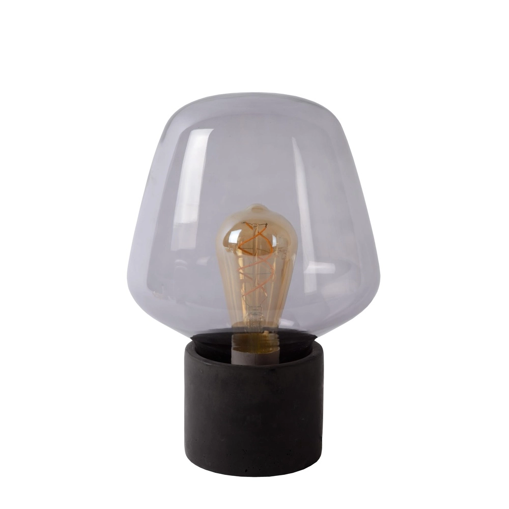 Tafellampje Becky zwart met smoke glas