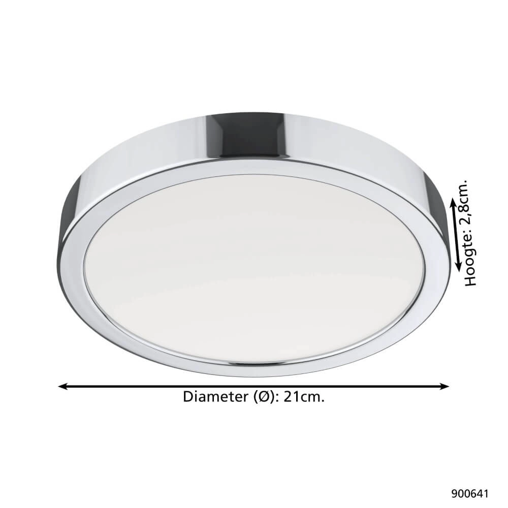 Badkamer lamp Fueva 5 IP44 - Chroom - Ø 21cm Eglo 9008606245246