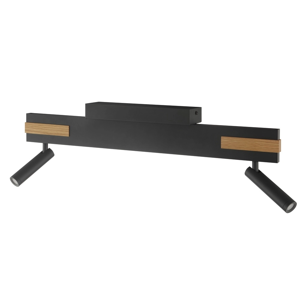 Design plafondlamp Streamline zwart met hout Brilliant 4004353463617
