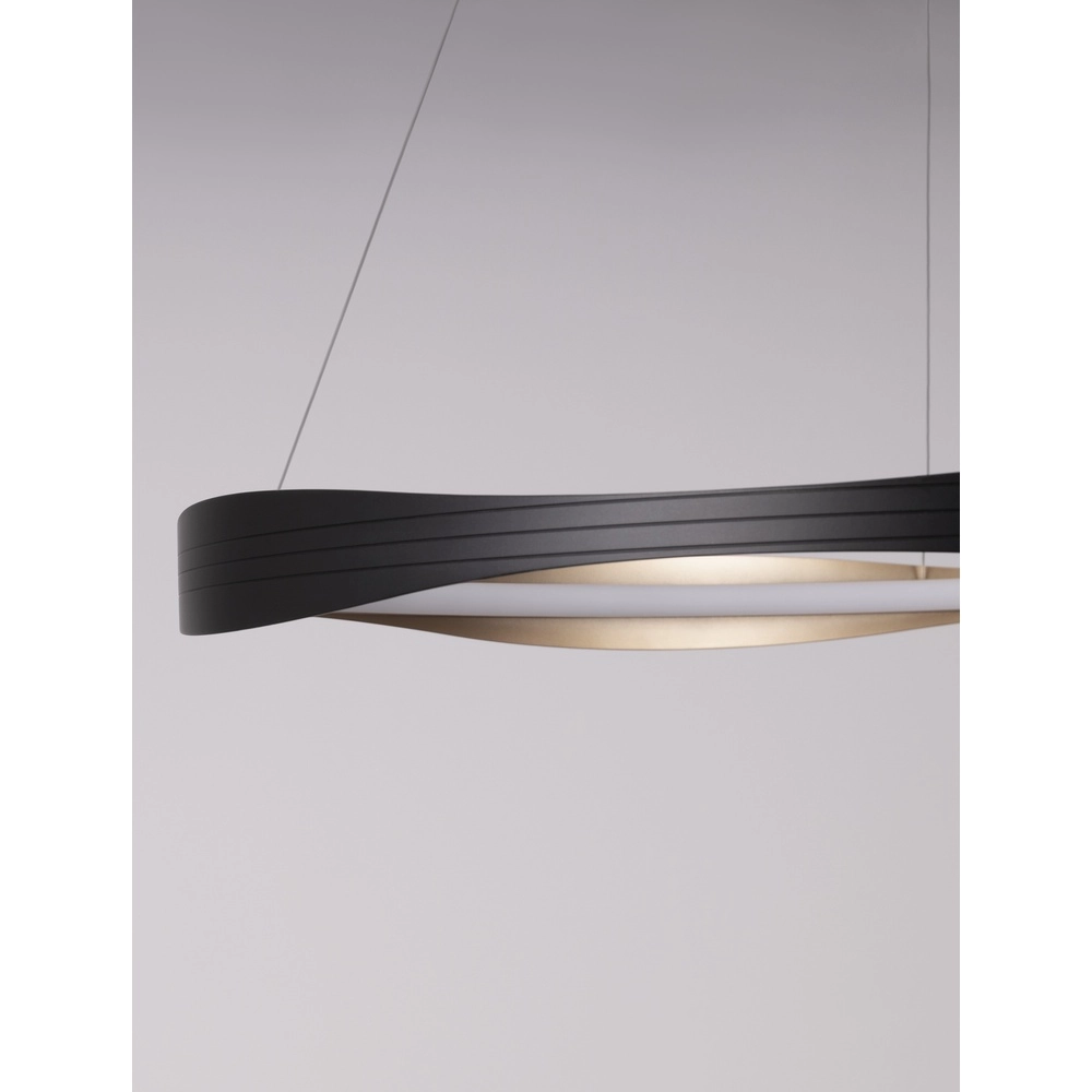 Design hanglamp Dobi Ø 80cm zwart met goud Lyora 5212017450043