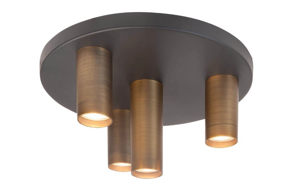 4-lichts plafondlamp Perugia brons