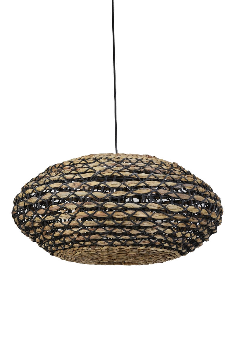 Gevlochten hanglamp Tripoli met zwart Ø 60cm Light & Living 8717807301651