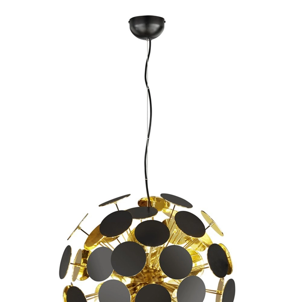 Hanglamp Discalgo 54cm zwart met goud Trio 4017807330953