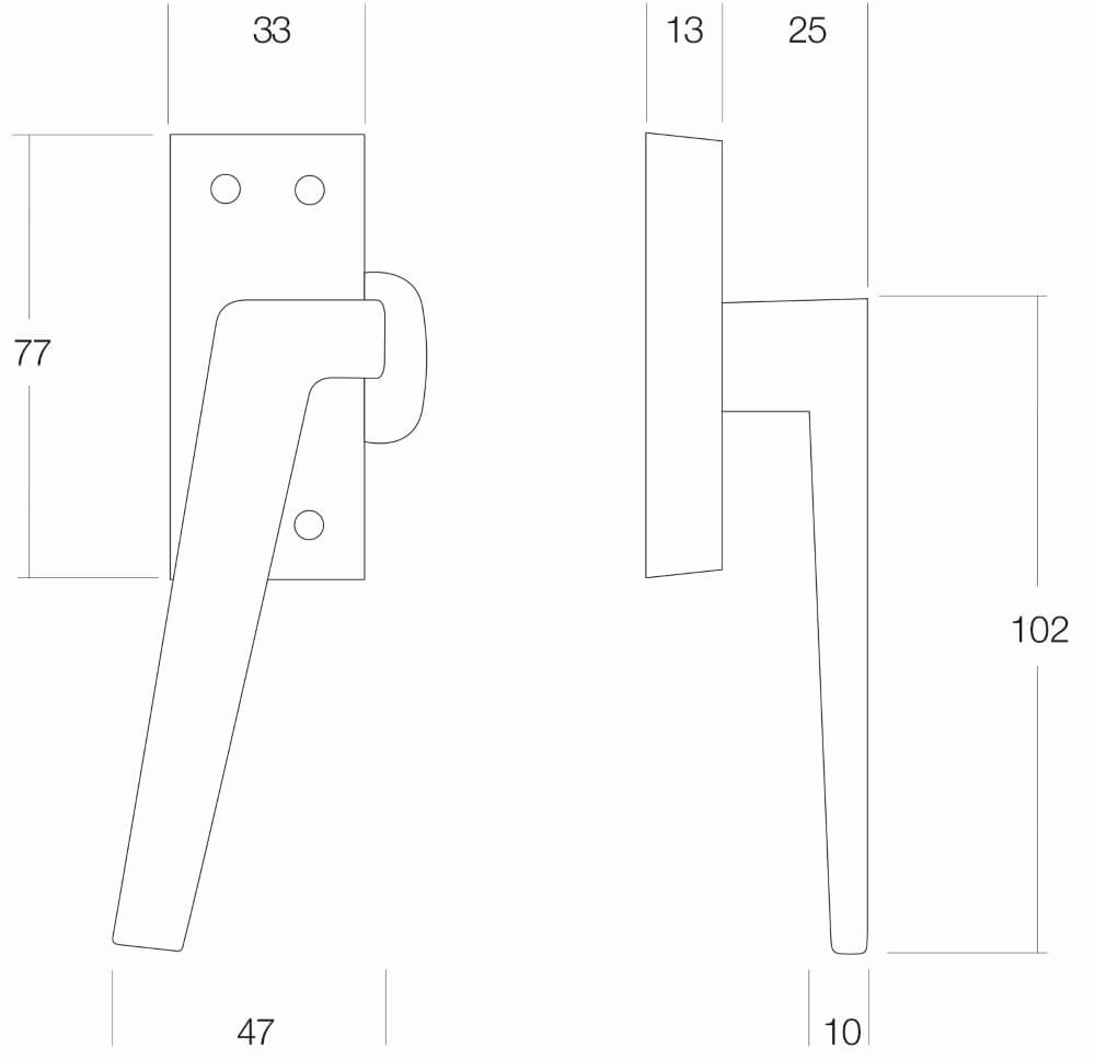 Raamsluiting Fixon met nok links chroom Intersteel 8714186022849