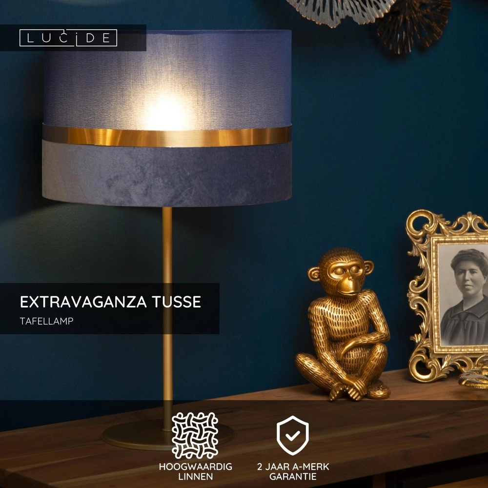 Design tafellamp Extravaganza Tusse blauw Ø 30cm Lucide 5411212105653