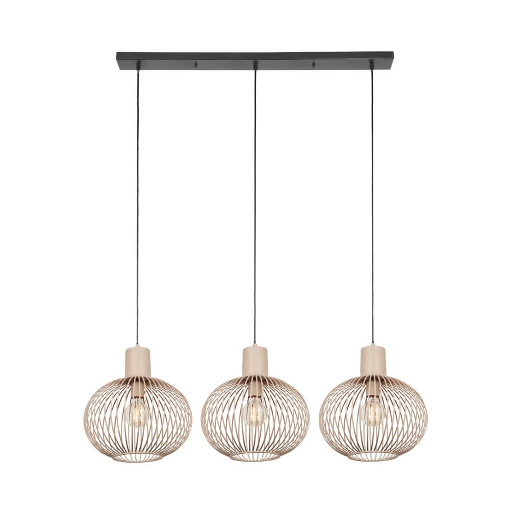 Eetkamer hanglamp Gila 3-lichts - zand Trio 4017807617580