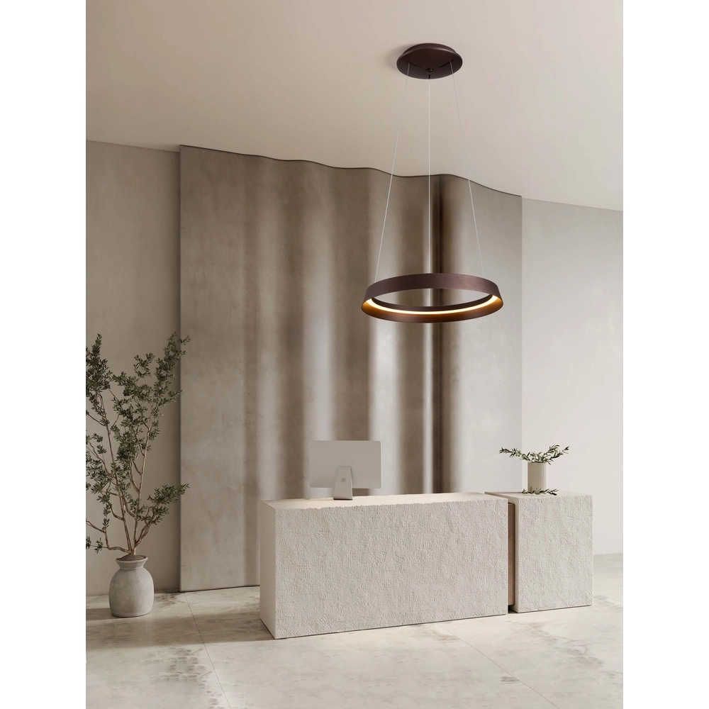 Design hanglamp Ormi Ø 45cm koffie bruin Lyora 5212017470379