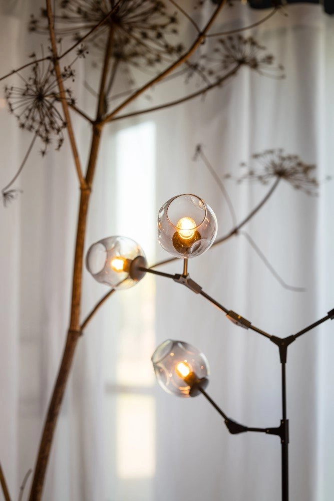 Design vloerlamp Lime 5-lichts zwart met smoke glas ETH 8720195300748