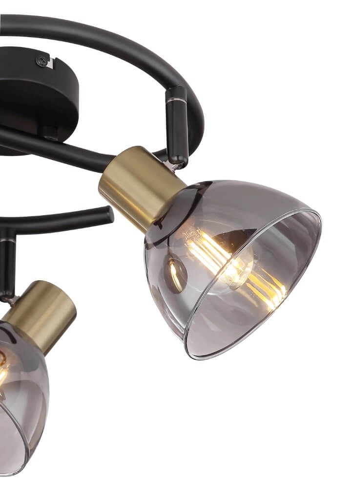 3-lichts plafondlamp Jay zwart met goud Globo 9007371399390