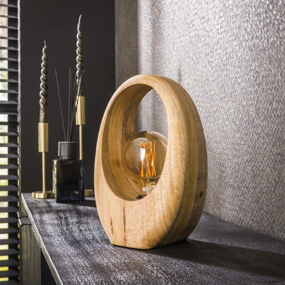 Mango houten tafellamp Arch 1x E27 - 30cm Lyora 8716803511453