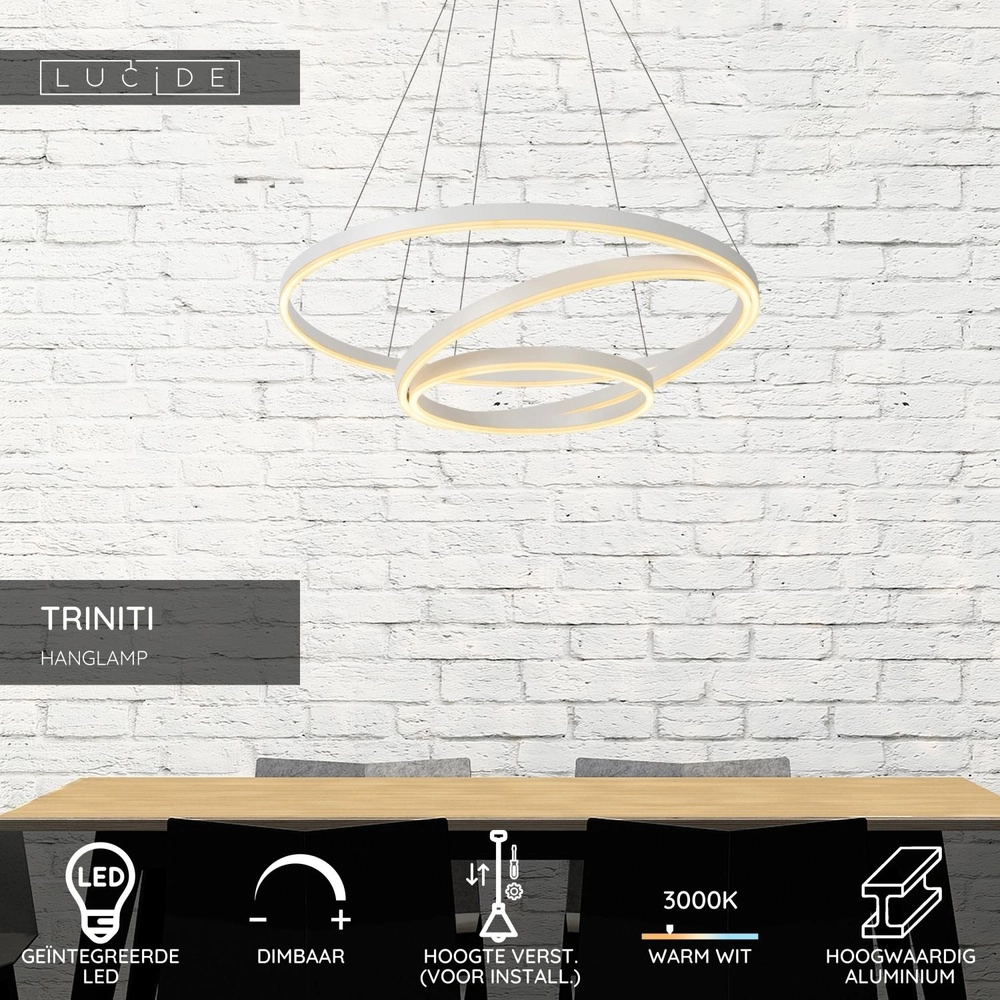Moderne hanglamp Triniti dimbaar wit Lucide 5411212460721