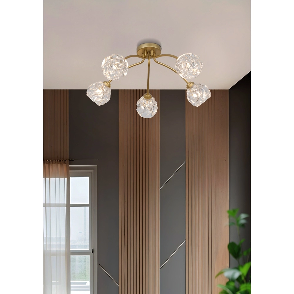 Plafondlamp Astral goud 5-lichts Searchlight 5053423303970